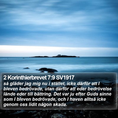 2 Korinthierbrevet 7:9 SV1917 Bible Verse Image