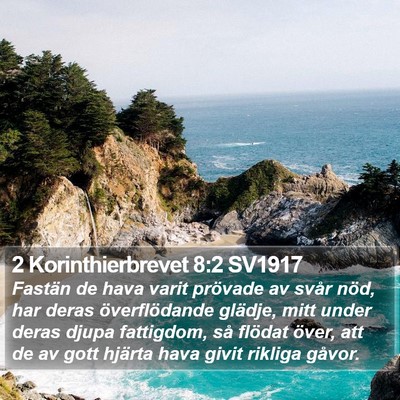 2 Korinthierbrevet 8:2 SV1917 Bible Verse Image