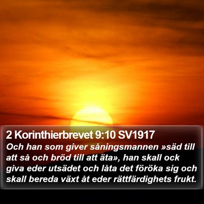 2 Korinthierbrevet 9:10 SV1917 Bible Verse Image