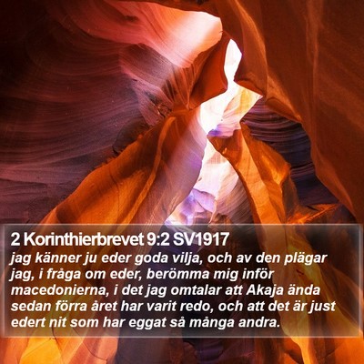 2 Korinthierbrevet 9:2 SV1917 Bible Verse Image