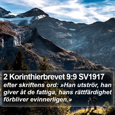 2 Korinthierbrevet 9:9 SV1917 Bible Verse Image