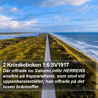 2 Krönikeboken 1:6 SV1917 Bible Verse Image