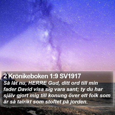2 Krönikeboken 1:9 SV1917 Bible Verse Image