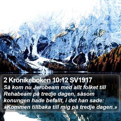 2 Krönikeboken 10:12 SV1917 Bible Verse Image