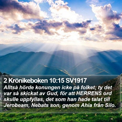2 Krönikeboken 10:15 SV1917 Bible Verse Image