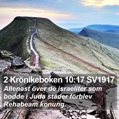 2 Krönikeboken 10:17 SV1917 Bible Verse Image