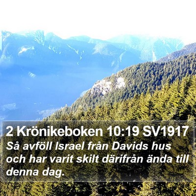 2 Krönikeboken 10:19 SV1917 Bible Verse Image