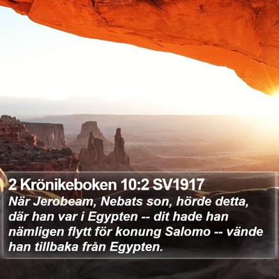 2 Krönikeboken 10:2 SV1917 Bible Verse Image