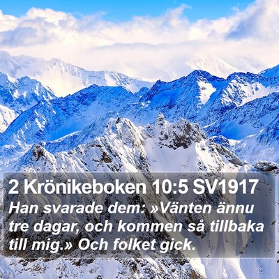 2 Krönikeboken 10:5 SV1917 Bible Verse Image