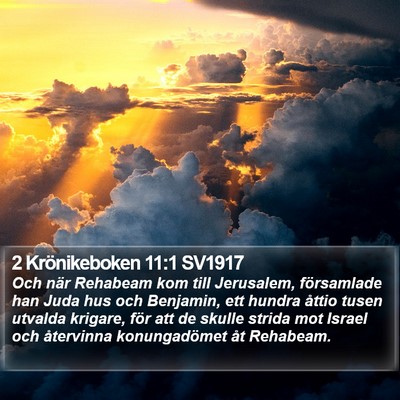 2 Krönikeboken 11:1 SV1917 Bible Verse Image