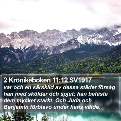2 Krönikeboken 11:12 SV1917 Bible Verse Image