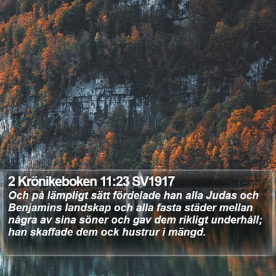 2 Krönikeboken 11:23 SV1917 Bible Verse Image