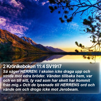2 Krönikeboken 11:4 SV1917 Bible Verse Image