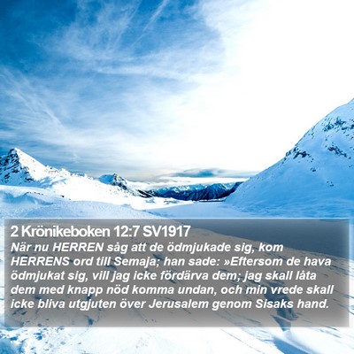 2 Krönikeboken 12:7 SV1917 Bible Verse Image