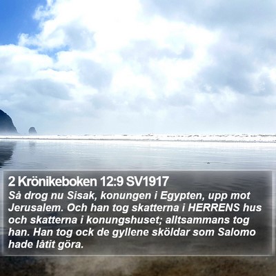 2 Krönikeboken 12:9 SV1917 Bible Verse Image