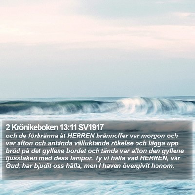 2 Krönikeboken 13:11 SV1917 Bible Verse Image