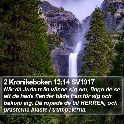 2 Krönikeboken 13:14 SV1917 Bible Verse Image