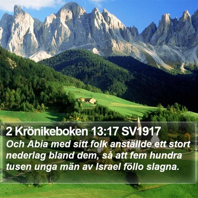 2 Krönikeboken 13:17 SV1917 Bible Verse Image