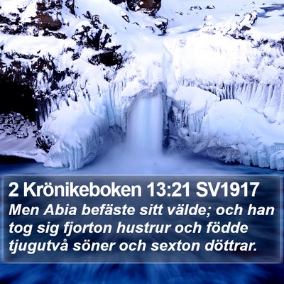 2 Krönikeboken 13:21 SV1917 Bible Verse Image