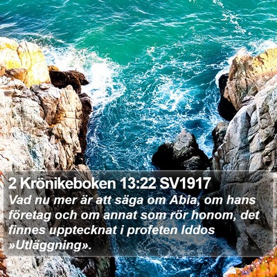 2 Krönikeboken 13:22 SV1917 Bible Verse Image
