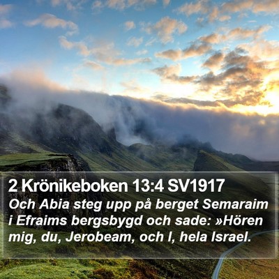 2 Krönikeboken 13:4 SV1917 Bible Verse Image