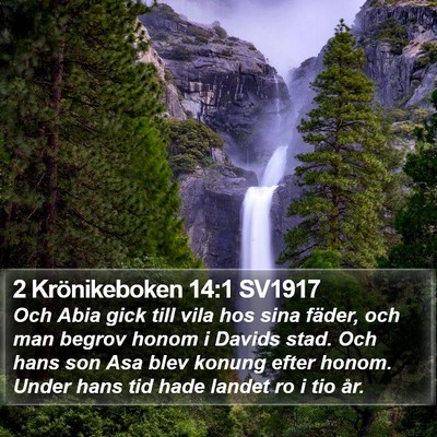 2 Krönikeboken 14:1 SV1917 Bible Verse Image