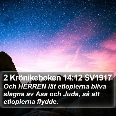 2 Krönikeboken 14:12 SV1917 Bible Verse Image
