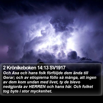 2 Krönikeboken 14:13 SV1917 Bible Verse Image