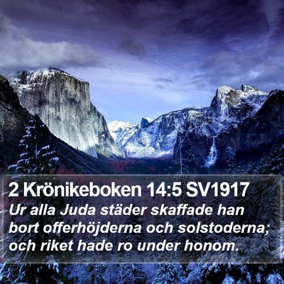 2 Krönikeboken 14:5 SV1917 Bible Verse Image