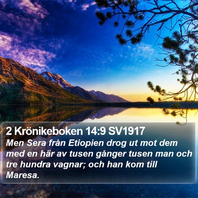 2 Krönikeboken 14:9 SV1917 Bible Verse Image