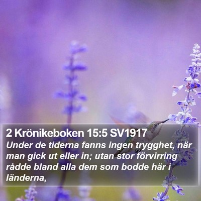 2 Krönikeboken 15:5 SV1917 Bible Verse Image