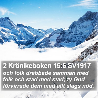 2 Krönikeboken 15:6 SV1917 Bible Verse Image