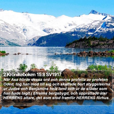 2 Krönikeboken 15:8 SV1917 Bible Verse Image