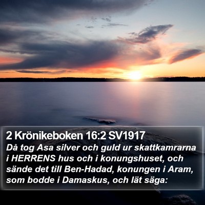2 Krönikeboken 16:2 SV1917 Bible Verse Image