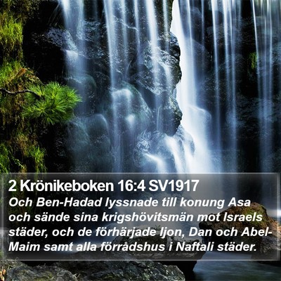 2 Krönikeboken 16:4 SV1917 Bible Verse Image