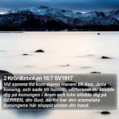 2 Krönikeboken 16:7 SV1917 Bible Verse Image