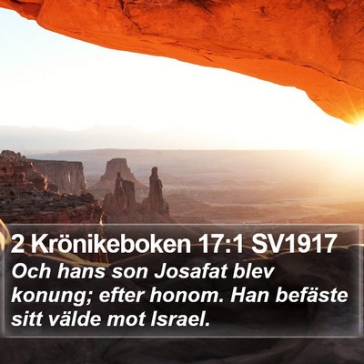 2 Krönikeboken 17:1 SV1917 Bible Verse Image