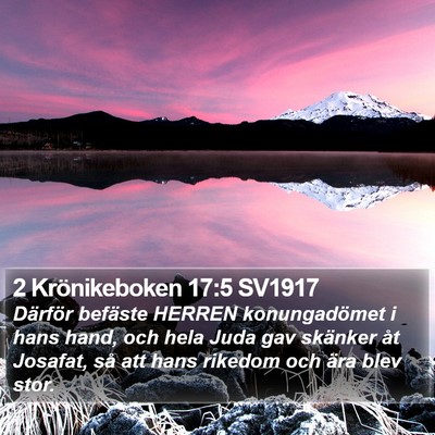 2 Krönikeboken 17:5 SV1917 Bible Verse Image