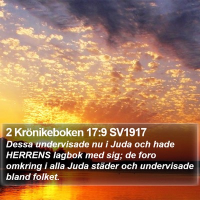 2 Krönikeboken 17:9 SV1917 Bible Verse Image