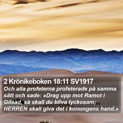 2 Krönikeboken 18:11 SV1917 Bible Verse Image