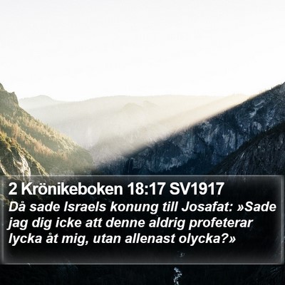 2 Krönikeboken 18:17 SV1917 Bible Verse Image