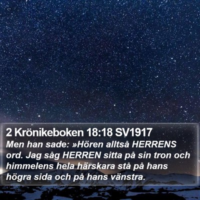 2 Krönikeboken 18:18 SV1917 Bible Verse Image