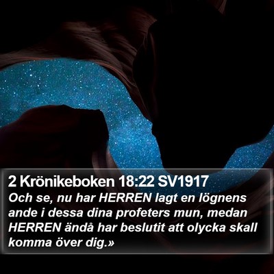 2 Krönikeboken 18:22 SV1917 Bible Verse Image