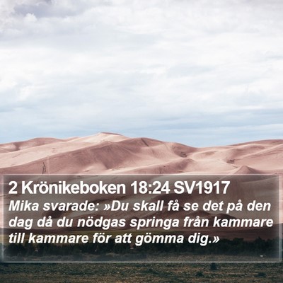 2 Krönikeboken 18:24 SV1917 Bible Verse Image