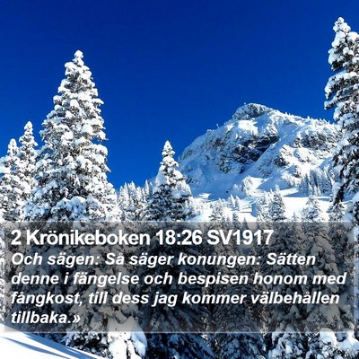 2 Krönikeboken 18:26 SV1917 Bible Verse Image