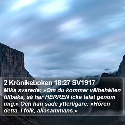 2 Krönikeboken 18:27 SV1917 Bible Verse Image