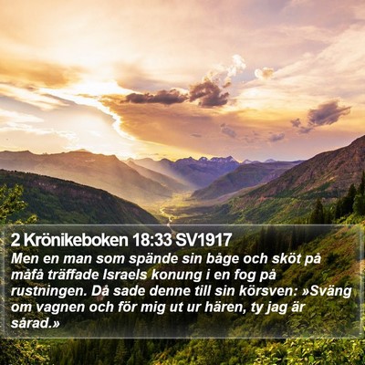 2 Krönikeboken 18:33 SV1917 Bible Verse Image