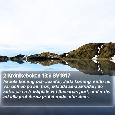 2 Krönikeboken 18:9 SV1917 Bible Verse Image