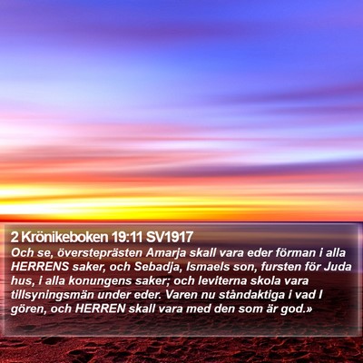 2 Krönikeboken 19:11 SV1917 Bible Verse Image