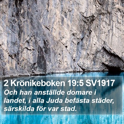 2 Krönikeboken 19:5 SV1917 Bible Verse Image